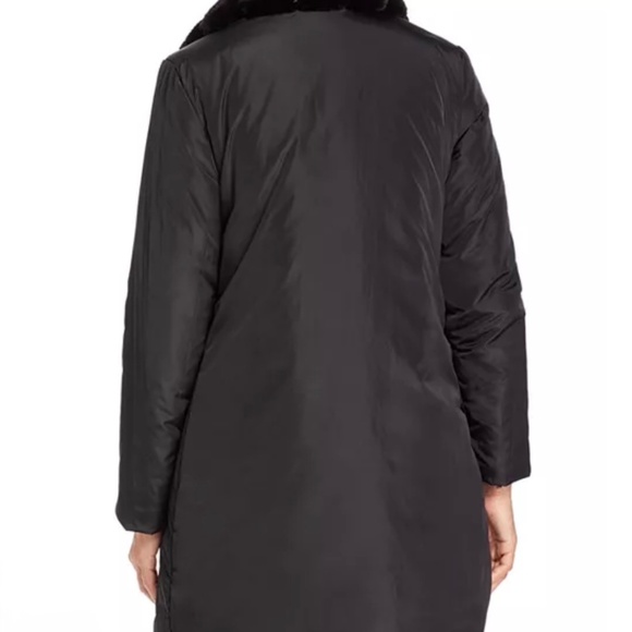 Via Spiga Reversible Cozy Soft Faux Mink Fur Blk Coat Women Medium Pockets Luxe - Picture 11 of 14